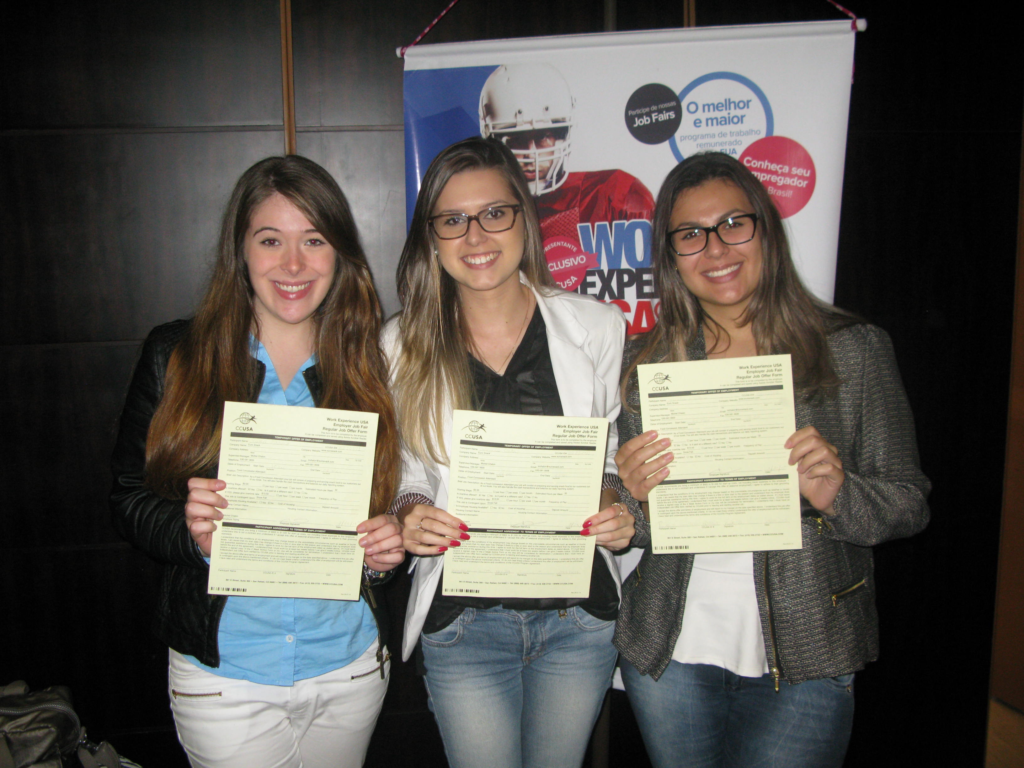 Candidatas que conseguiram uma colocação na Job Fair 2015