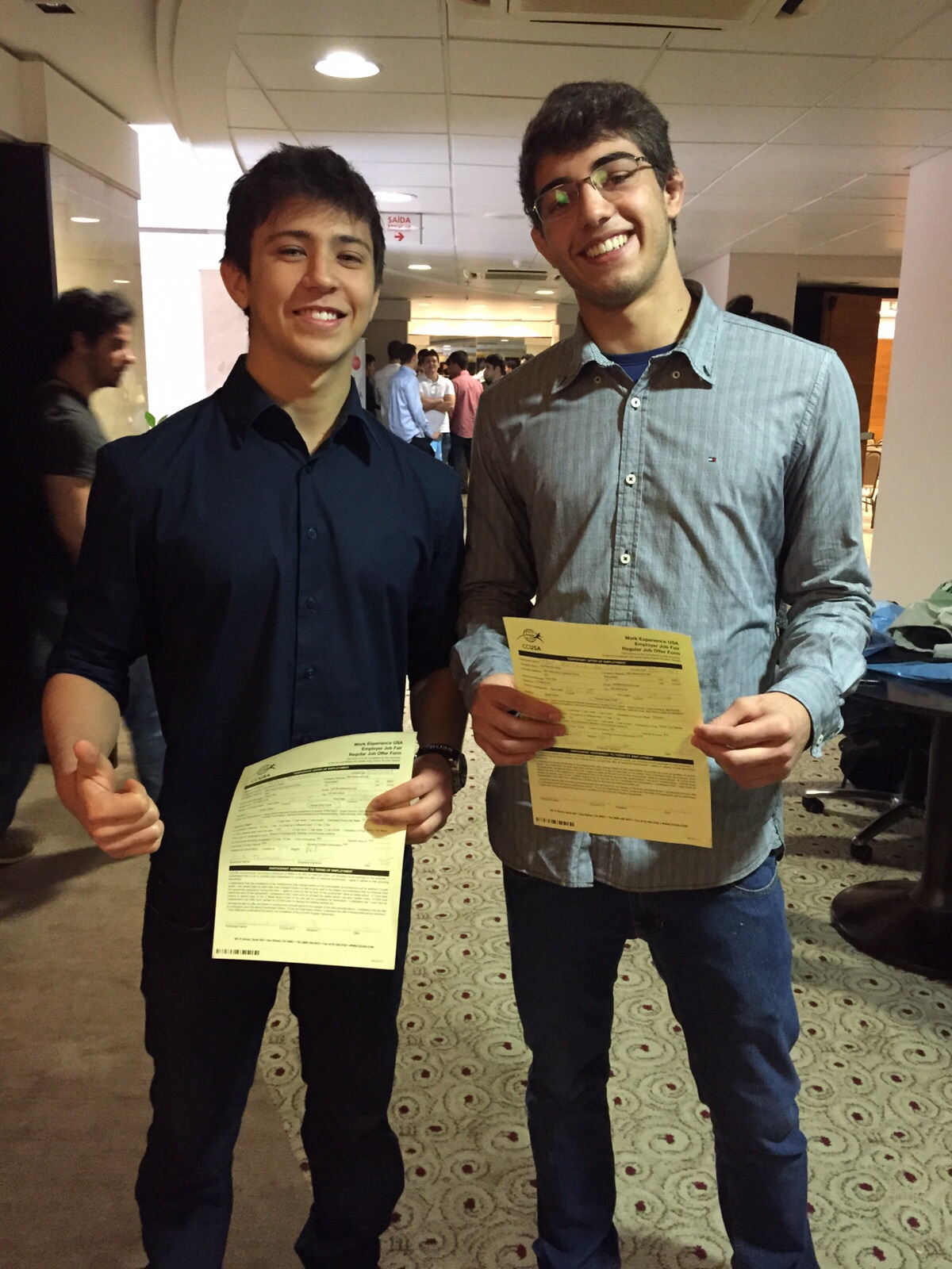 Dois novos participantes do Work Experience USA, na Job Fair 2015